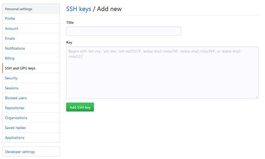 github add new ssh keys