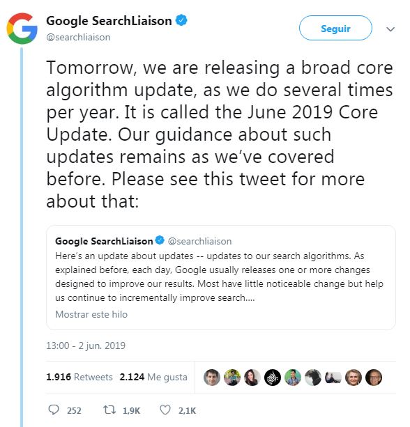 google algorithm update june 