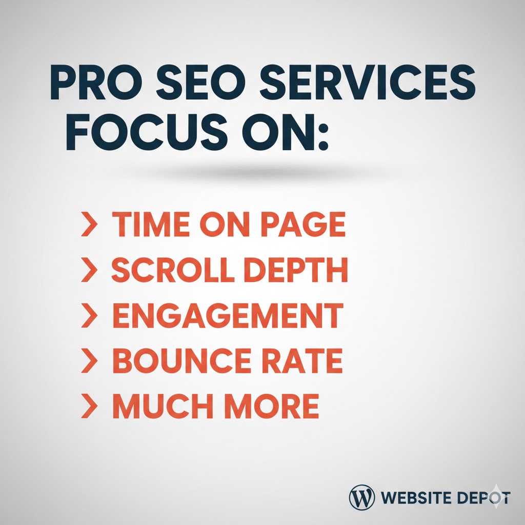 pro SEO services focus on on time on page, scroll depth, and more 